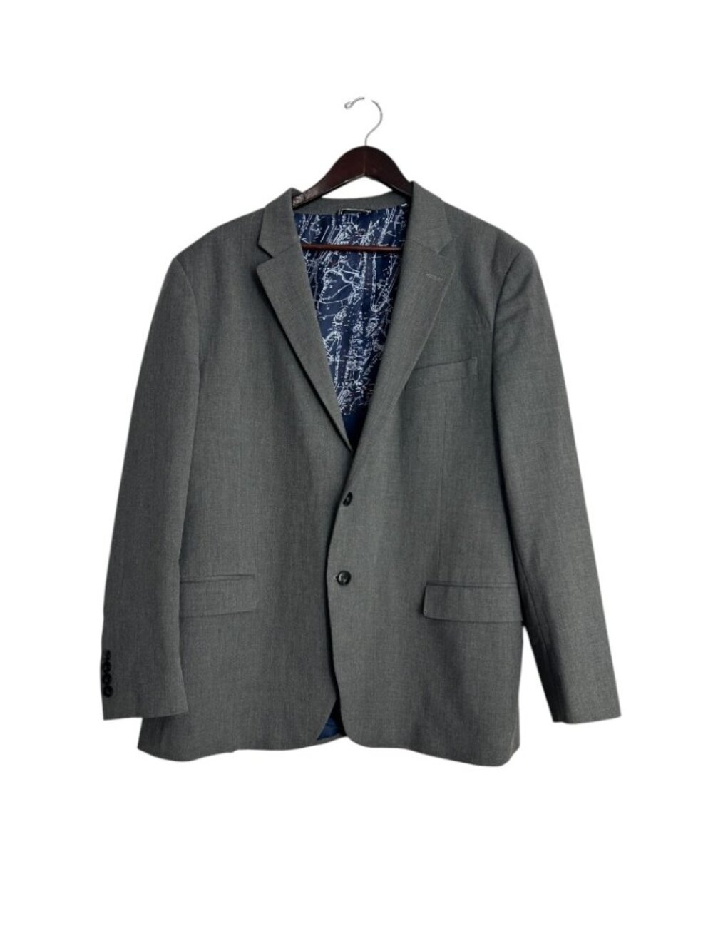 Nautica Mens Blazer Sports Coat Jacket Size 48R Gray Formal Business 2 Button